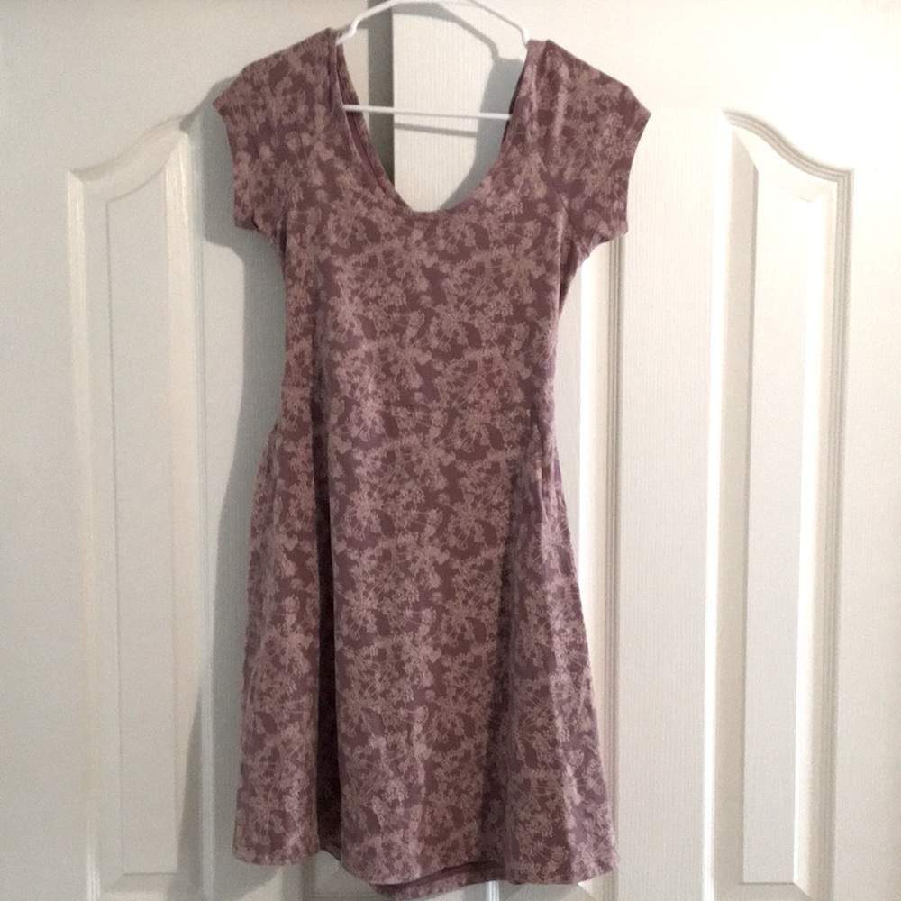Pact lavender floral organic cotton dress
